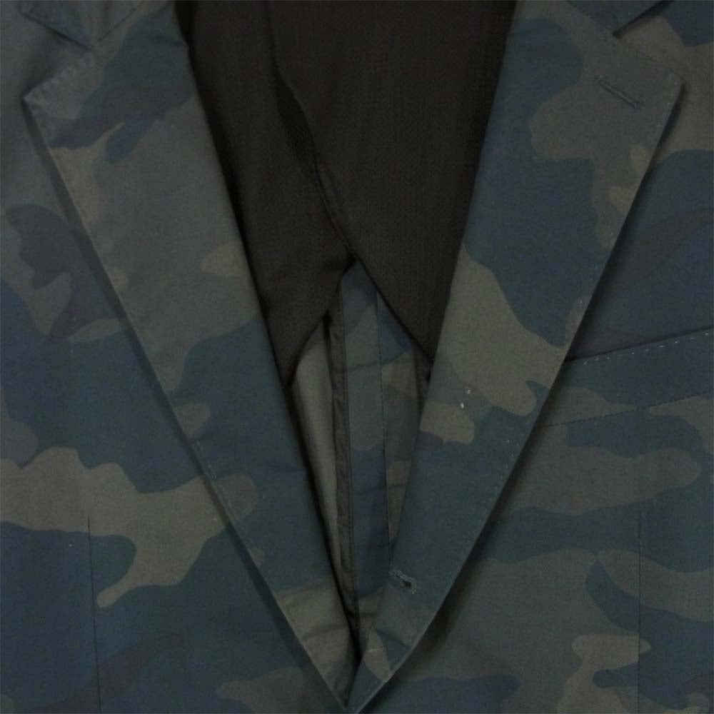 junhashimoto ジュンハシモト JKT014 1031510014 STAND COLOR JACKET カモ柄 スタンド カラー 3B テーラード ジャケット グレイッシュブルー系 3【美品】【中古】