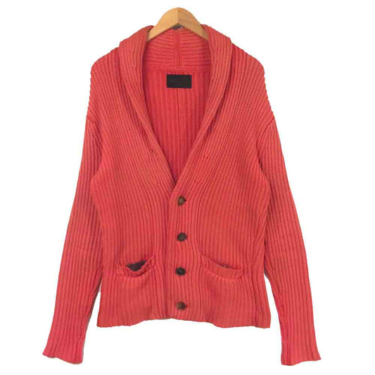 junhashimoto ジュンハシモト KNT006K06 SANDBLAST SHAWL COLLAR CARDIGAN サンドブラスト ショール カラー カーディガン ピンク系 3【美品】【中古】