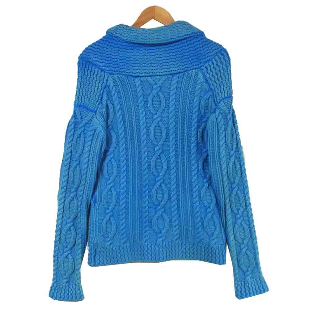 junhashimoto ジュンハシモト 1091510003 SANDBLAST SHAWL COLLAR CARDIGAN サンドブラスト ショール カラー カーディガン ブルー系 2【美品】【中古】