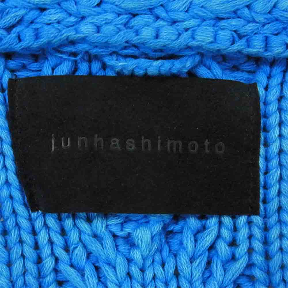 junhashimoto ジュンハシモト 1091510003 SANDBLAST SHAWL COLLAR CARDIGAN サンドブラスト ショール カラー カーディガン ブルー系 2【美品】【中古】