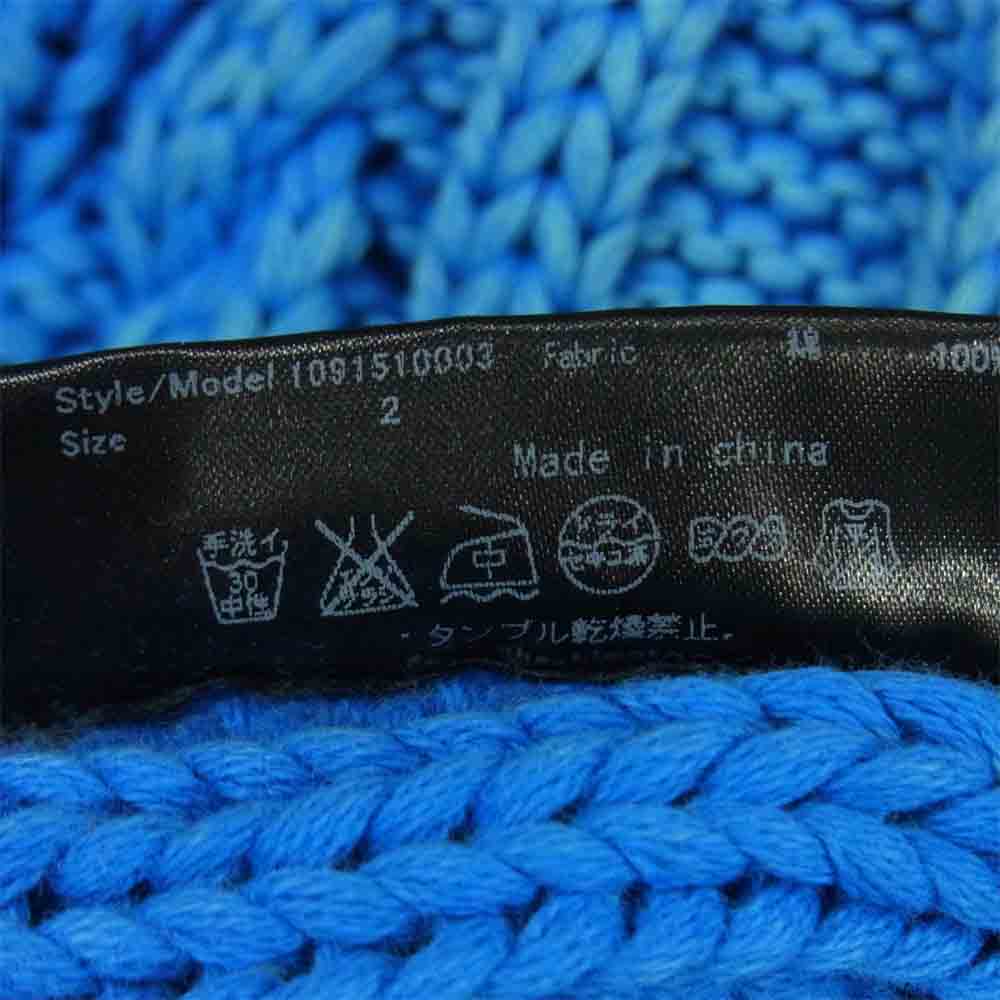 junhashimoto ジュンハシモト 1091510003 SANDBLAST SHAWL COLLAR CARDIGAN サンドブラスト ショール カラー カーディガン ブルー系 2【美品】【中古】