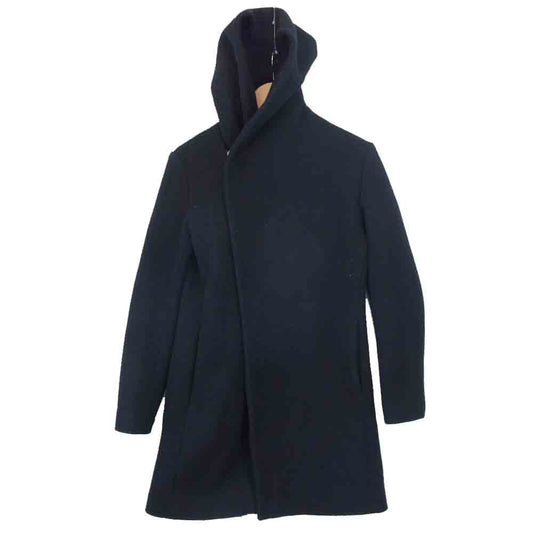 junhashimoto ジュンハシモト 18AW 1011820004 WRAP COAT ウール ラップ コート ブラック系 3【美品】【中古】