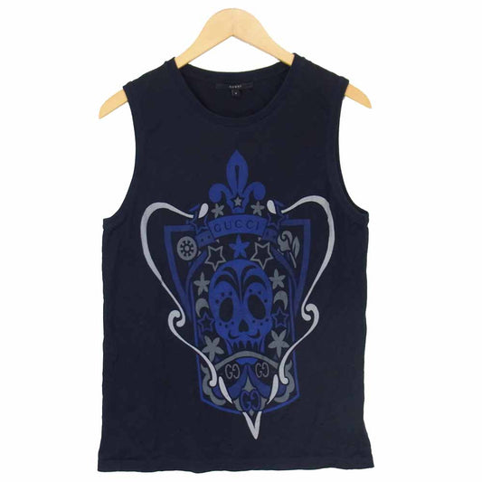 GUCCI グッチ 237484-X3507 国内正規品 ノースリーブTシャツ タンクトップ ネイビー系 S【中古】