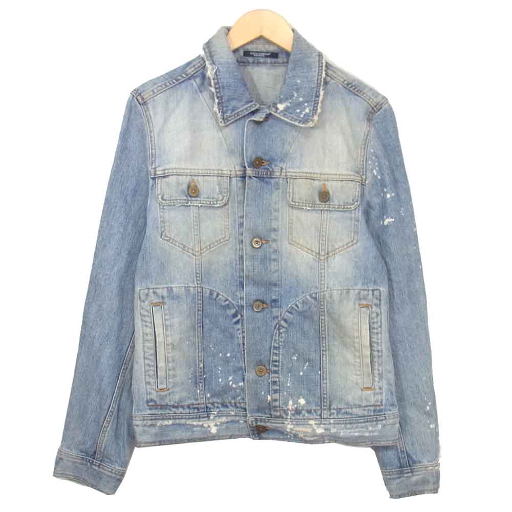 DOLCE&GABBANA ドルチェアンドガッバーナ 05SS ZDS06 806S USED加工 ミッキーマウス プリント デニム ジャケット インディゴブルー系 48【中古】