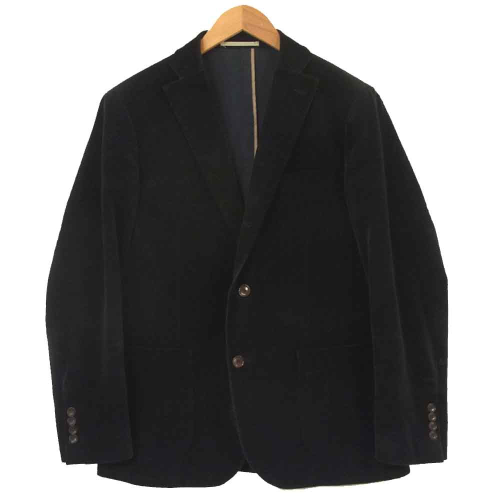 BARNEYS NEWYORK バーニーズニューヨーク 1173674 ベロア テーラード ジャケット ダークネイビー系 48【美品】【中古】