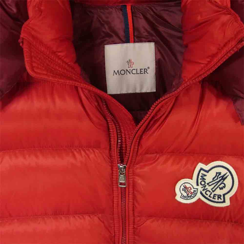 MONCLER モンクレール GERS GILET ジレ ダブルワッペン ダウン ベスト ブルガリア製 レッド系 4【中古】