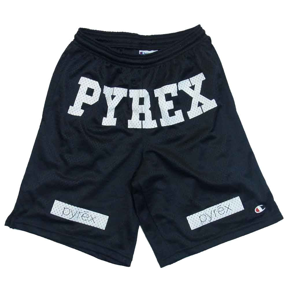 パイレックスビジョン CHAMPION チャンピオン ナンバリング プリント メッシュ ショーツ ハーフパンツ ブラック系 S【中古】