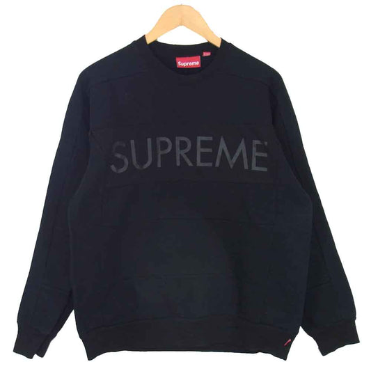 Supreme シュプリーム Panel Crewneck パネル クルーネック ロゴ スウェット トレーナー ブラック系 M【中古】