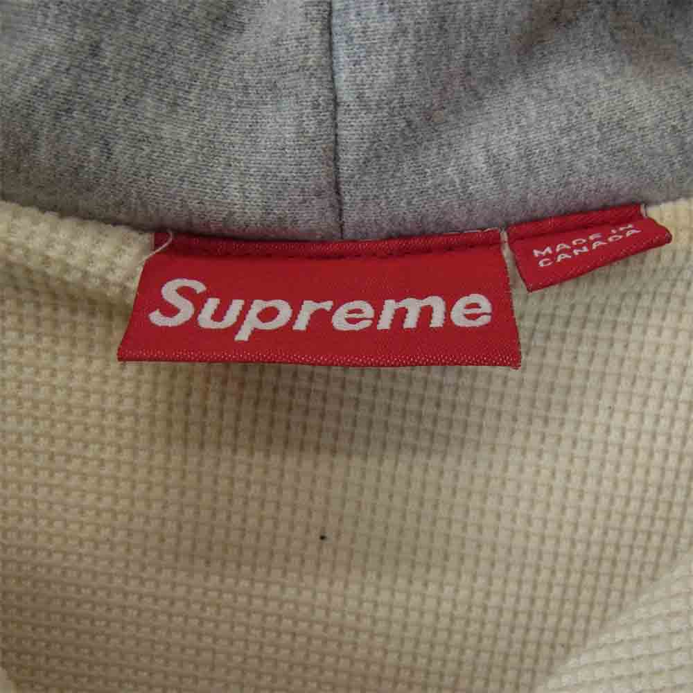 Supreme シュプリーム 17AW Arc Logo Thermal Zip Up Sweatshirt アーチロゴ サーマル ジップアップ スウェット パーカー グレー系 M【中古】