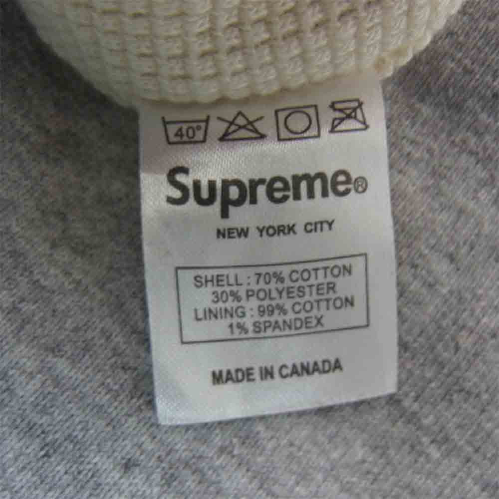 Supreme シュプリーム 17AW Arc Logo Thermal Zip Up Sweatshirt アーチロゴ サーマル ジップアップ スウェット パーカー グレー系 M【中古】