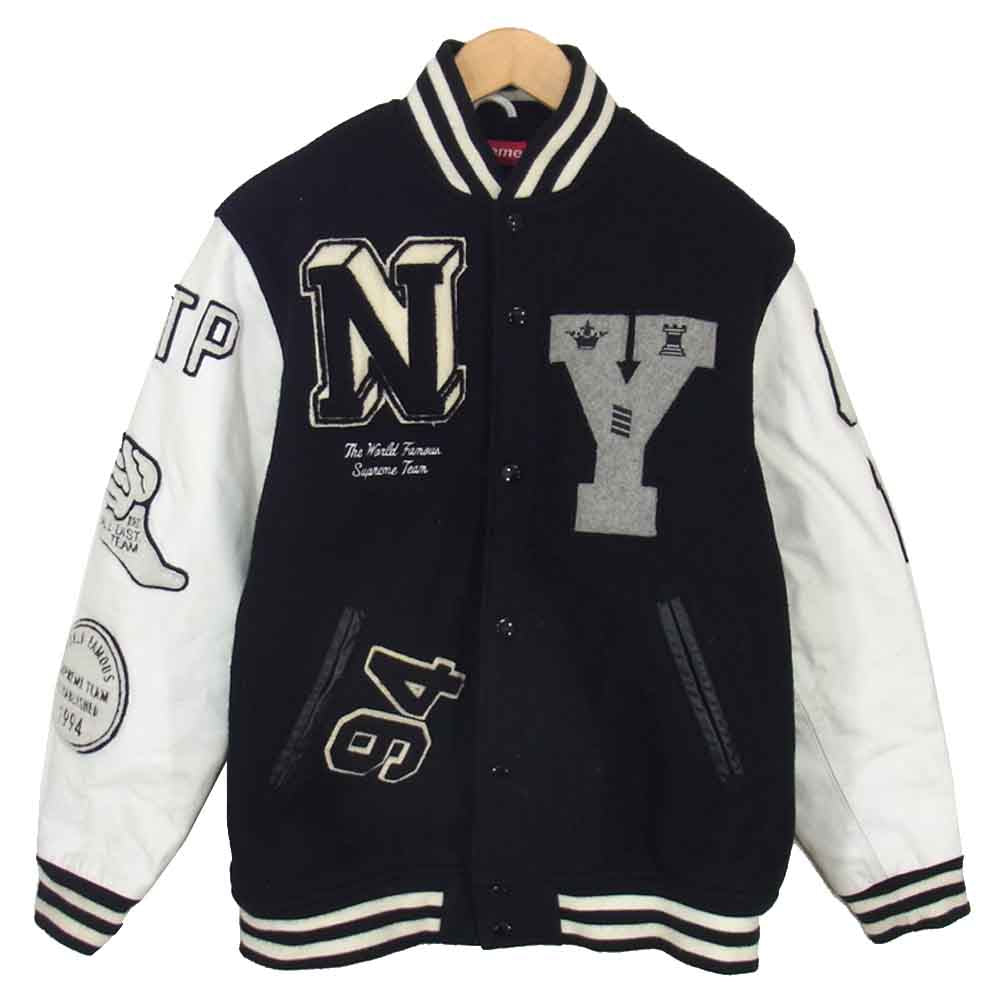 Supreme シュプリーム 05AW  NY 1994 VARSITY JACKET ニューヨーク ヴァーシティ ジャケット ブラック系 ホワイト系 M【中古】