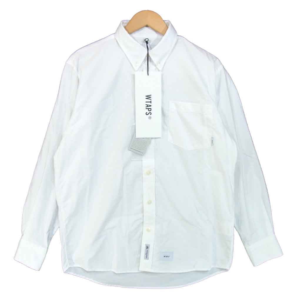 WTAPS ダブルタップス 20SS 201TQDT-SHM02 Thomas Mason OXFORD Shirt BD LS 01トーマス メイソン オックスフォード 長袖 シャツ ホワイト系 M【新古品】【未使用】【中古】