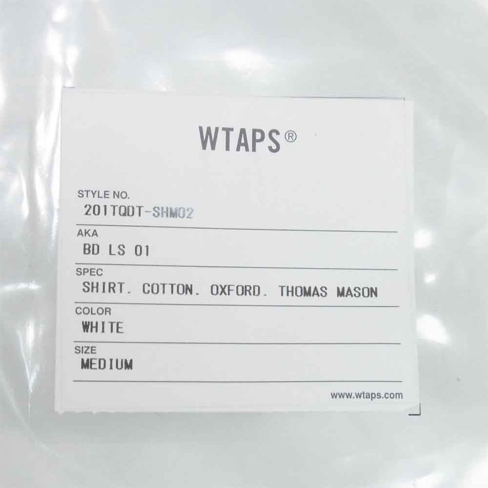 WTAPS ダブルタップス 20SS 201TQDT-SHM02 Thomas Mason OXFORD Shirt BD LS 01トーマス メイソン オックスフォード 長袖 シャツ ホワイト系 M【新古品】【未使用】【中古】
