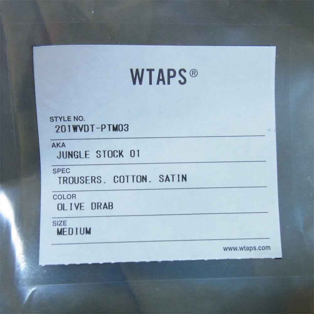 WTAPS ダブルタップス 20SS 201WVDT-PTM03 JUNGLE STOCK 01 TROUSERS ジャングル ストック トラウザーズ OLIVE DRAB M【新古品】【未使用】【中古】