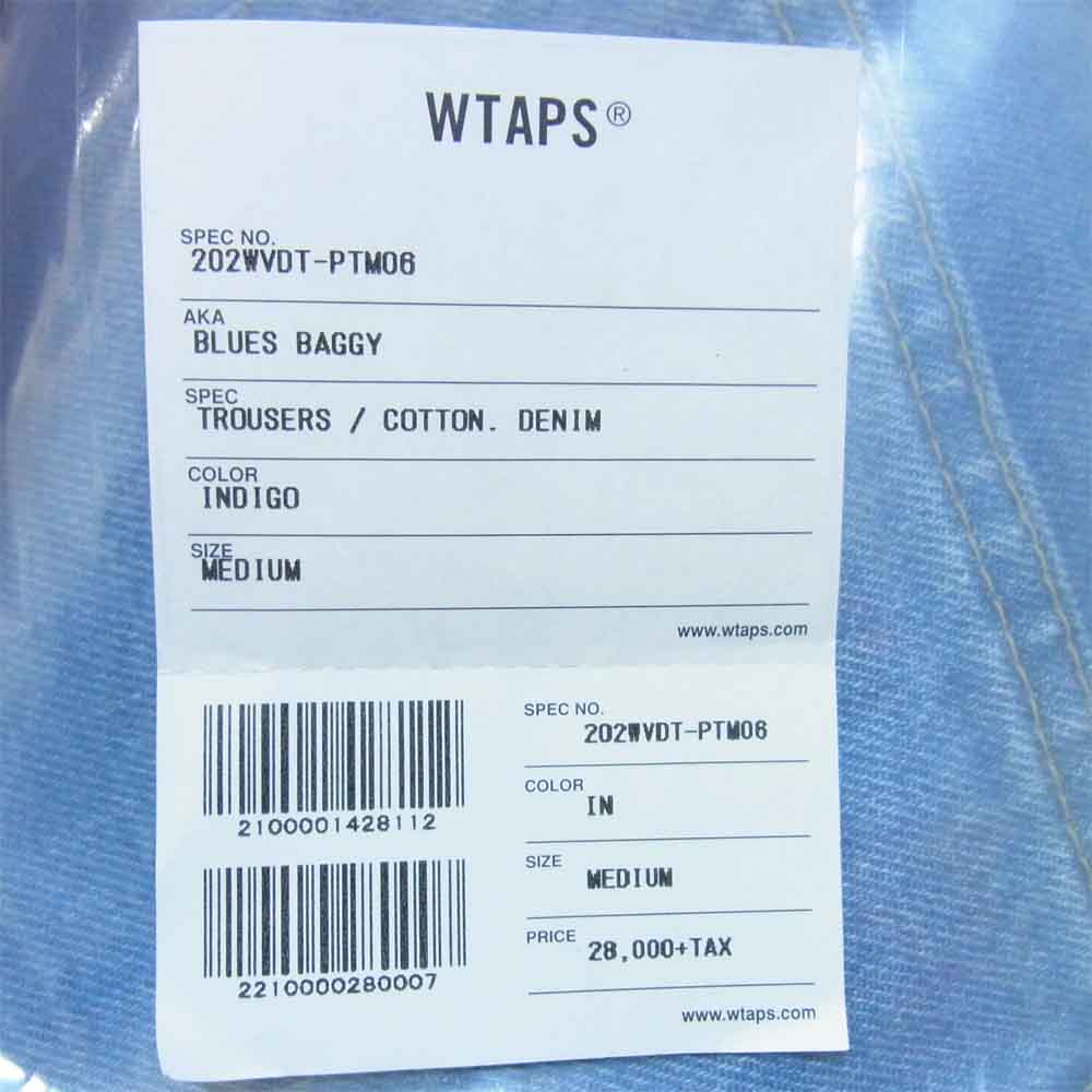 WTAPS ダブルタップス 20AW 202WVDT-PTM06 BLUES BAGGY TROUSERS トラウザーズ インディゴブルー系 M【新古品】【未使用】【中古】
