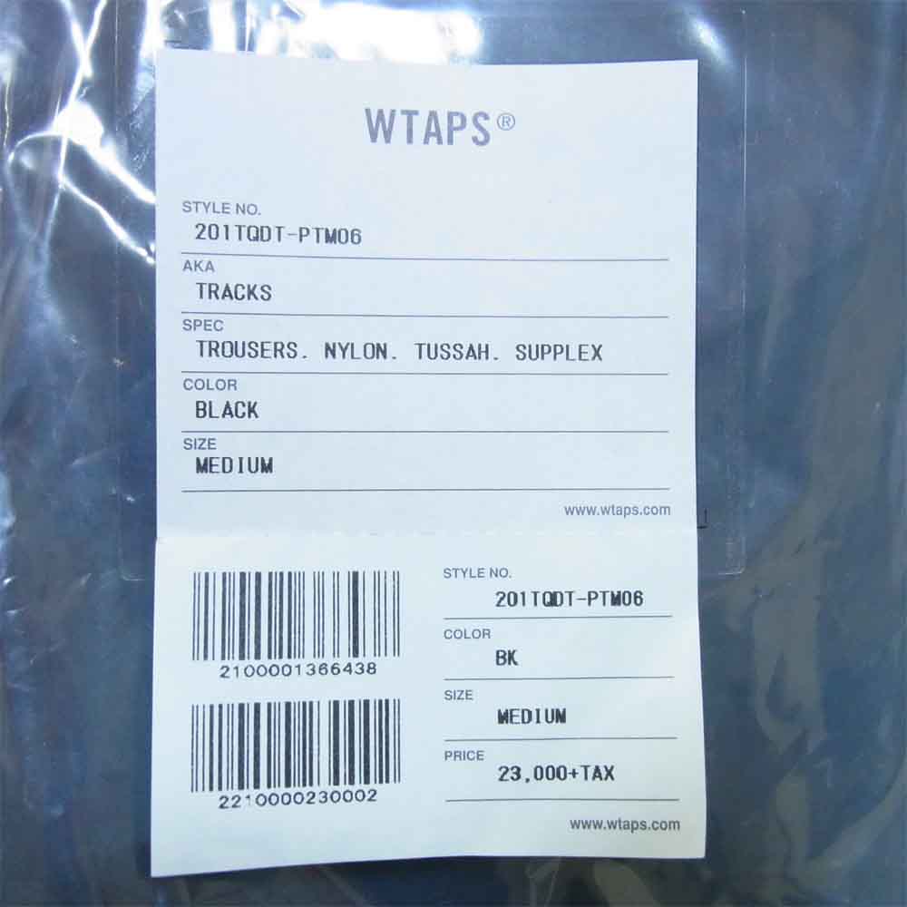 WTAPS ダブルタップス 20SS 201TQDT-PTM06 TRACKS TROUSERS トラックス トラウザーズ パンツ ブラック系 M【新古品】【未使用】【中古】