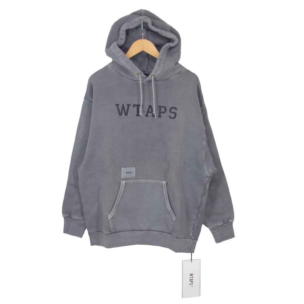 WTAPS ダブルタップス 19AW 192ATDT-CSM02S COLLEGE DESIGN HOODED SWEATSHIRT スウェット シャツ グレー系 L【新古品】【未使用】【中古】