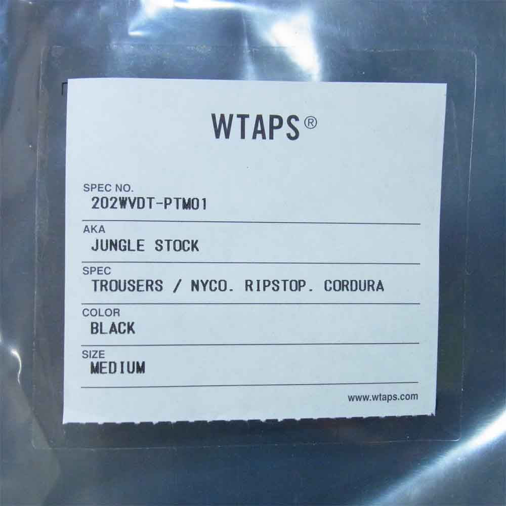 WTAPS ダブルタップス 20AW 202WVDT-PTM01 JUNGLE STOCK TROUSERS ジャングル ストック トラウザーズ パンツ ブラック系 M【新古品】【未使用】【中古】