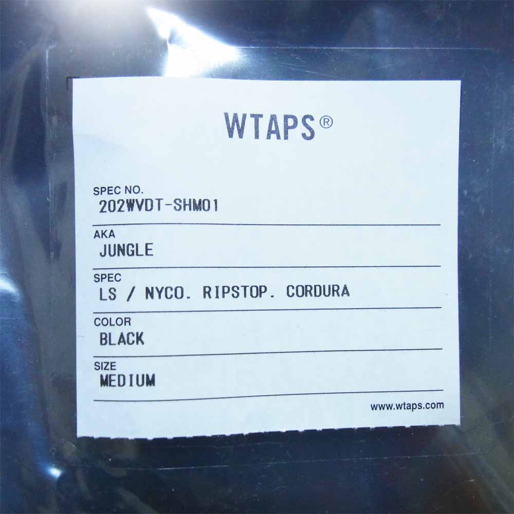 WTAPS ダブルタップス 202WVDT-SHM01 JUNGLE SHIRT RIPSTOP リップストップ ジャングル シャツ ブラック系 2【新古品】【未使用】【中古】
