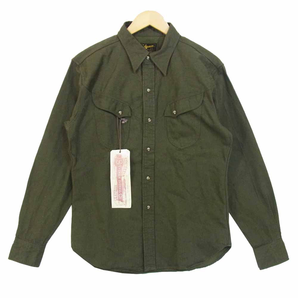 Stevenson Overall Co. スティーブンソンオーバーオール Trigger TG1-OL 長袖 シャツ カーキ系 L【新古品】【未使用】【中古】