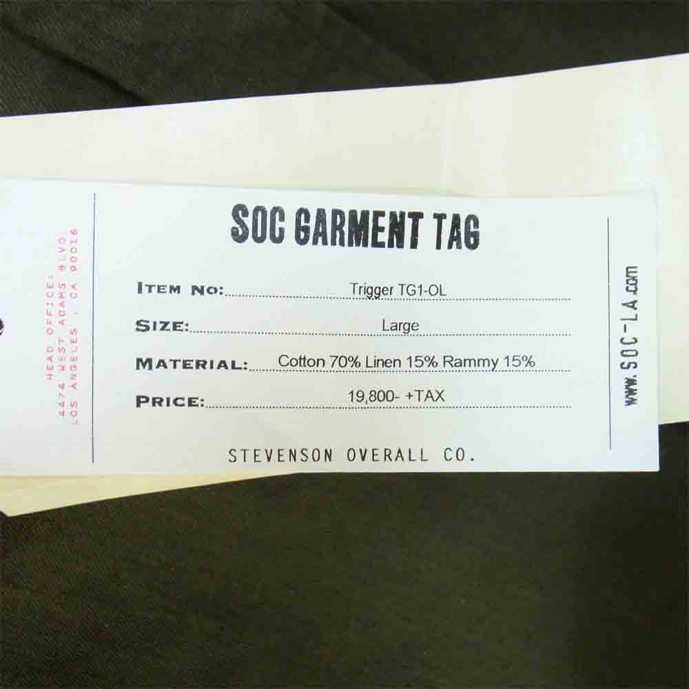 Stevenson Overall Co. スティーブンソンオーバーオール Trigger TG1-OL 長袖 シャツ カーキ系 L【新古品】【未使用】【中古】