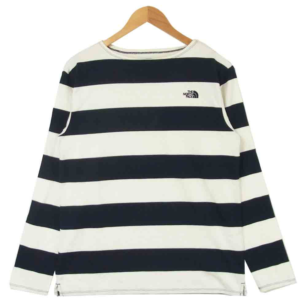 THE NORTH FACE ノースフェイス NT61407 Low Count Border Tee ロー カウント ボーダー 長袖 Tシャツ ネイビー系 ホワイト系 XL【中古】