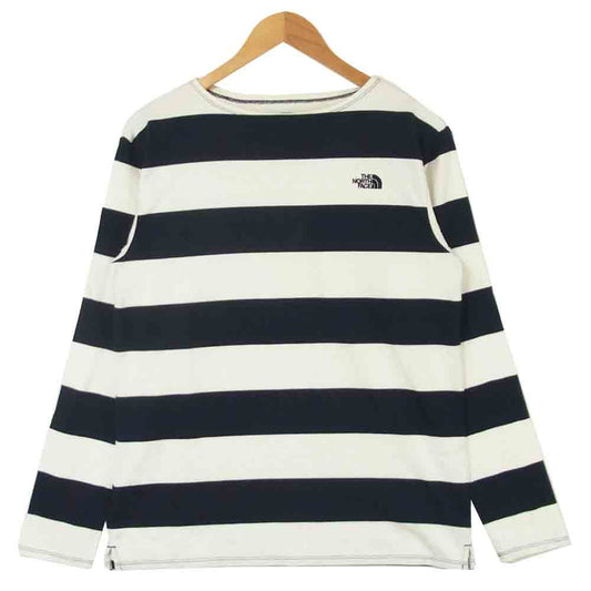 THE NORTH FACE ノースフェイス NT61407 Low Count Border Tee ロー カウント ボーダー 長袖 Tシャツ ネイビー系 ホワイト系 XL【中古】