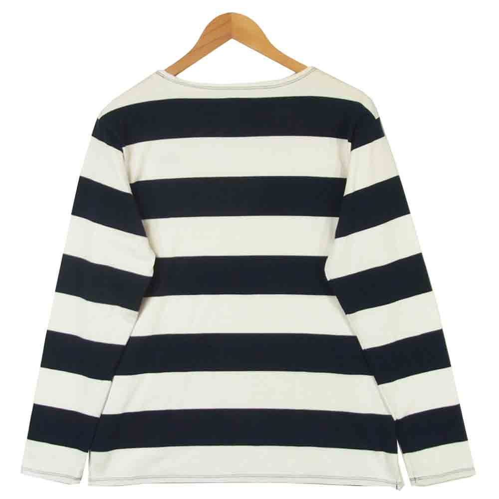 THE NORTH FACE ノースフェイス NT61407 Low Count Border Tee ロー カウント ボーダー 長袖 Tシャツ ネイビー系 ホワイト系 XL【中古】