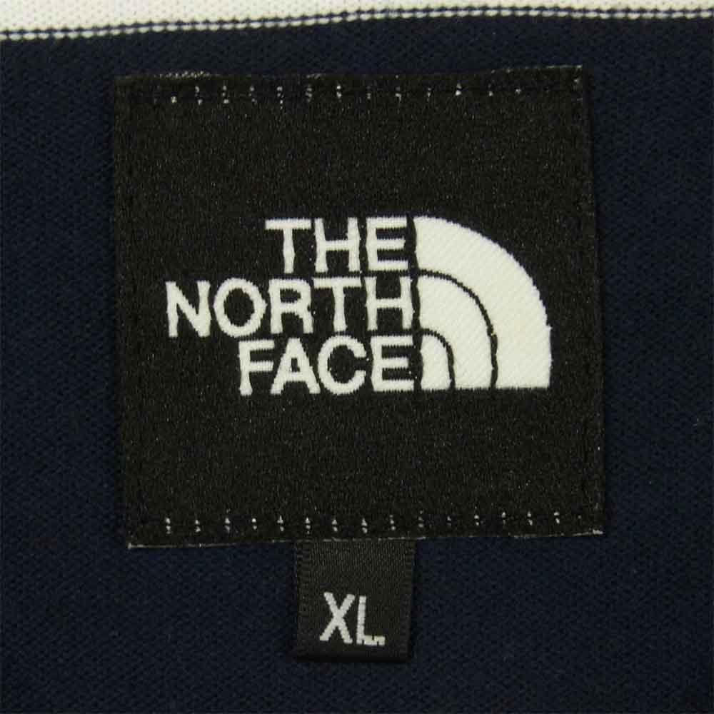 THE NORTH FACE ノースフェイス NT61407 Low Count Border Tee ロー カウント ボーダー 長袖 Tシャツ ネイビー系 ホワイト系 XL【中古】