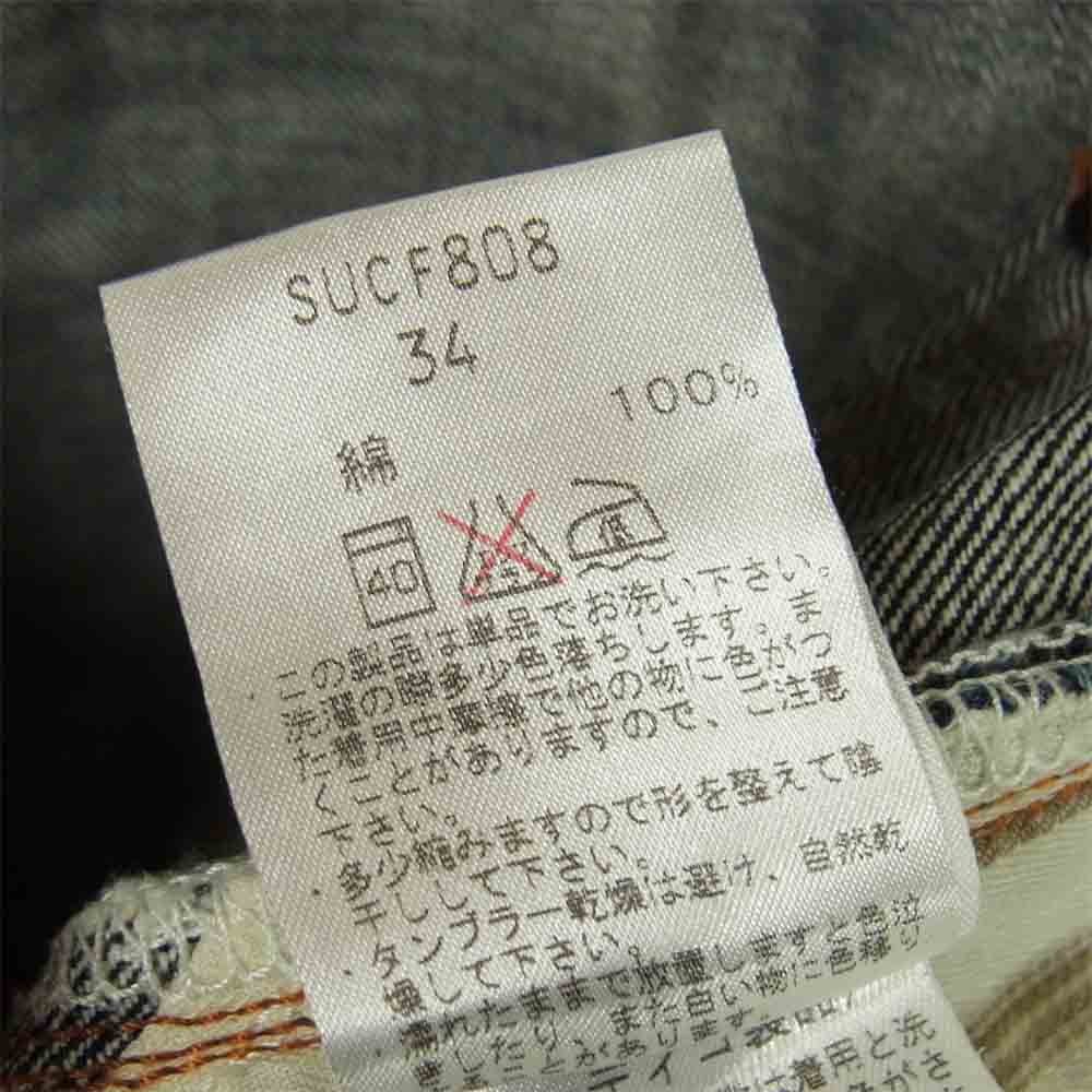 nanamica ナナミカ SUCF808 ボタンフライ 赤耳 デニム パンツ インディゴブルー系 34【中古】