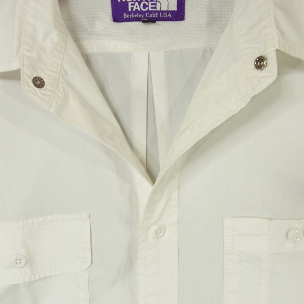 THE NORTH FACE ノースフェイス NT3355N PURPLE LABEL パープル レーベル コットン ポリエステル 長袖 シャツ ホワイト系 M【中古】
