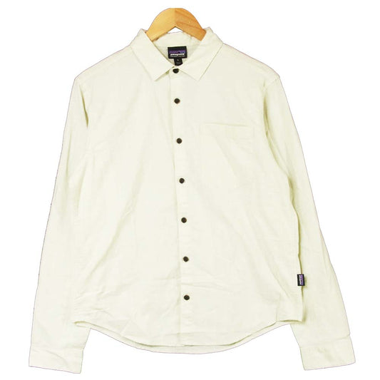 patagonia パタゴニア 51760 L/S ORGANIC COTTON SLUB POPLIN SHIRT ロングスリーブ オーガニック コットン スラブ ポプリン 長袖 シャツ ライトグレー系 S【新古品】【未使用】【中古】