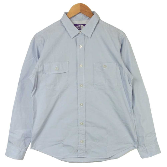 THE NORTH FACE ノースフェイス NT3450N PURPLE LABEL パープル レーベル STRETCH BROAD SHIRT ストレッチ ブロード シャツ ライトブルー系 L【中古】