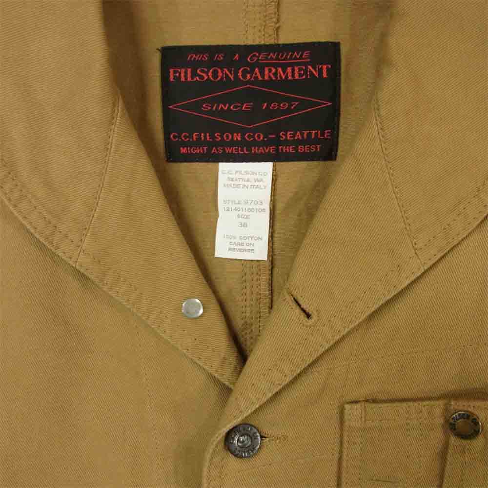 FILSON フィルソン ブラックレーベル ショールカラー マイナー ジャケット コットン イタリア製 カーキ系 38【中古】