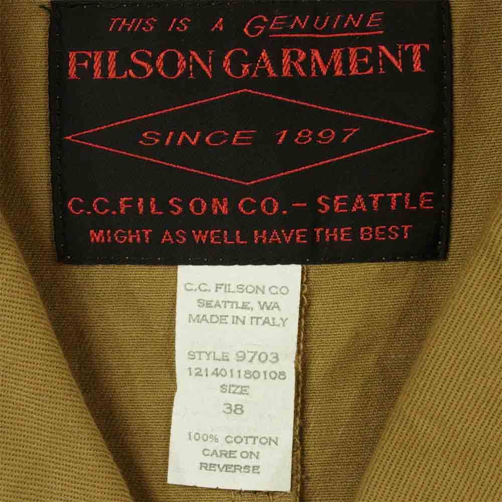 FILSON フィルソン ブラックレーベル ショールカラー マイナー ジャケット コットン イタリア製 カーキ系 38【中古】