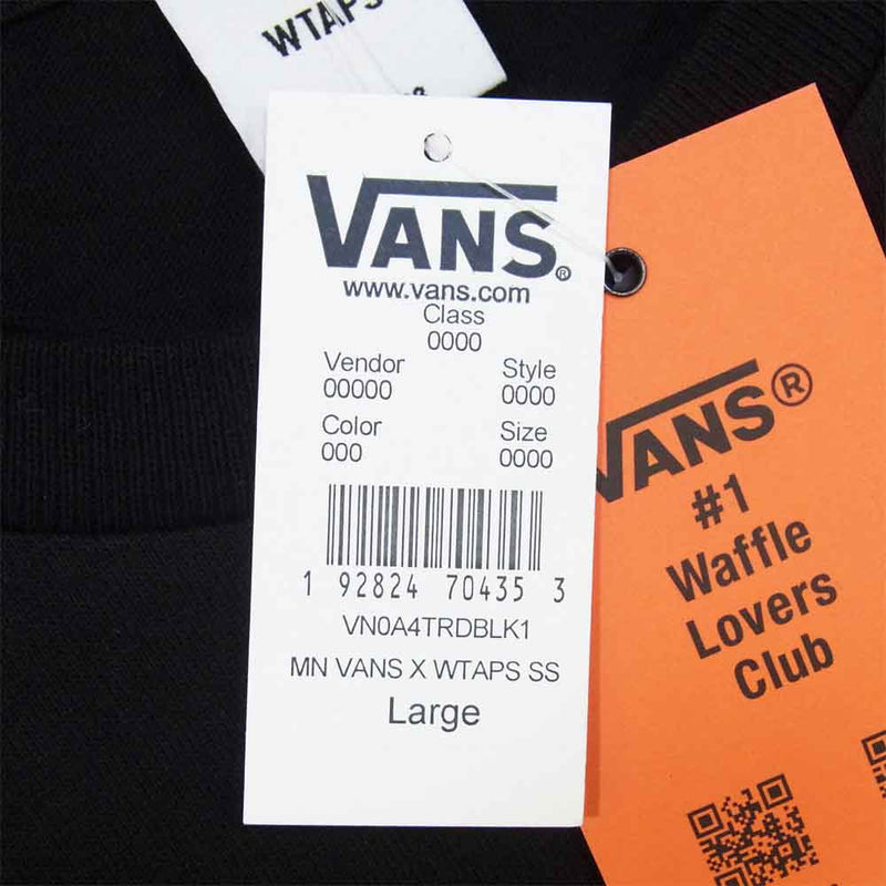 WTAPS ダブルタップス VN0A4TRDBLK1 × バンズ Vans Short Sleeve Shirt 半袖 Tシャツ ブラック系 L【新古品】【未使用】【中古】