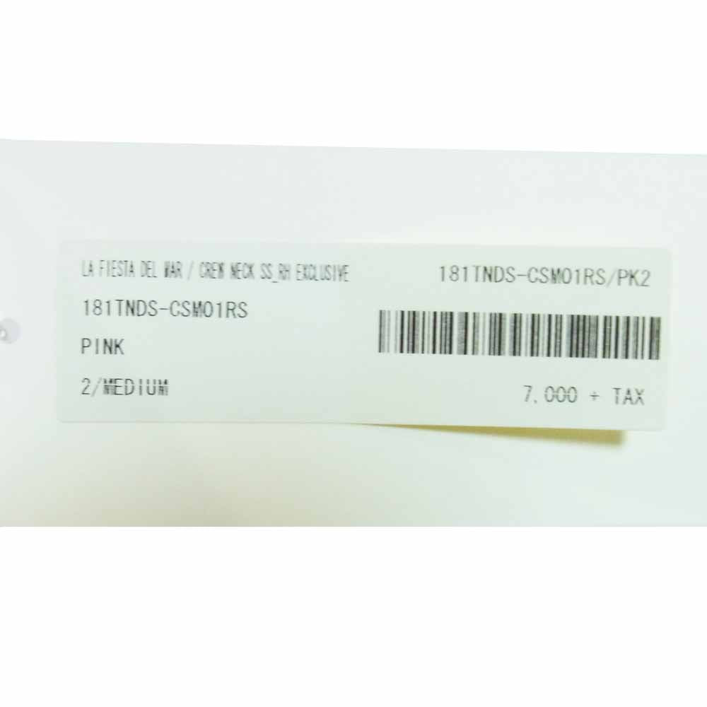 DESCENDANT ディセンダント 181TNDS-CSM01RS ロンハーマン Ron Herman LA FIESTA DEL WAR クルーネック ピンク系 2【新古品】【未使用】【中古】
