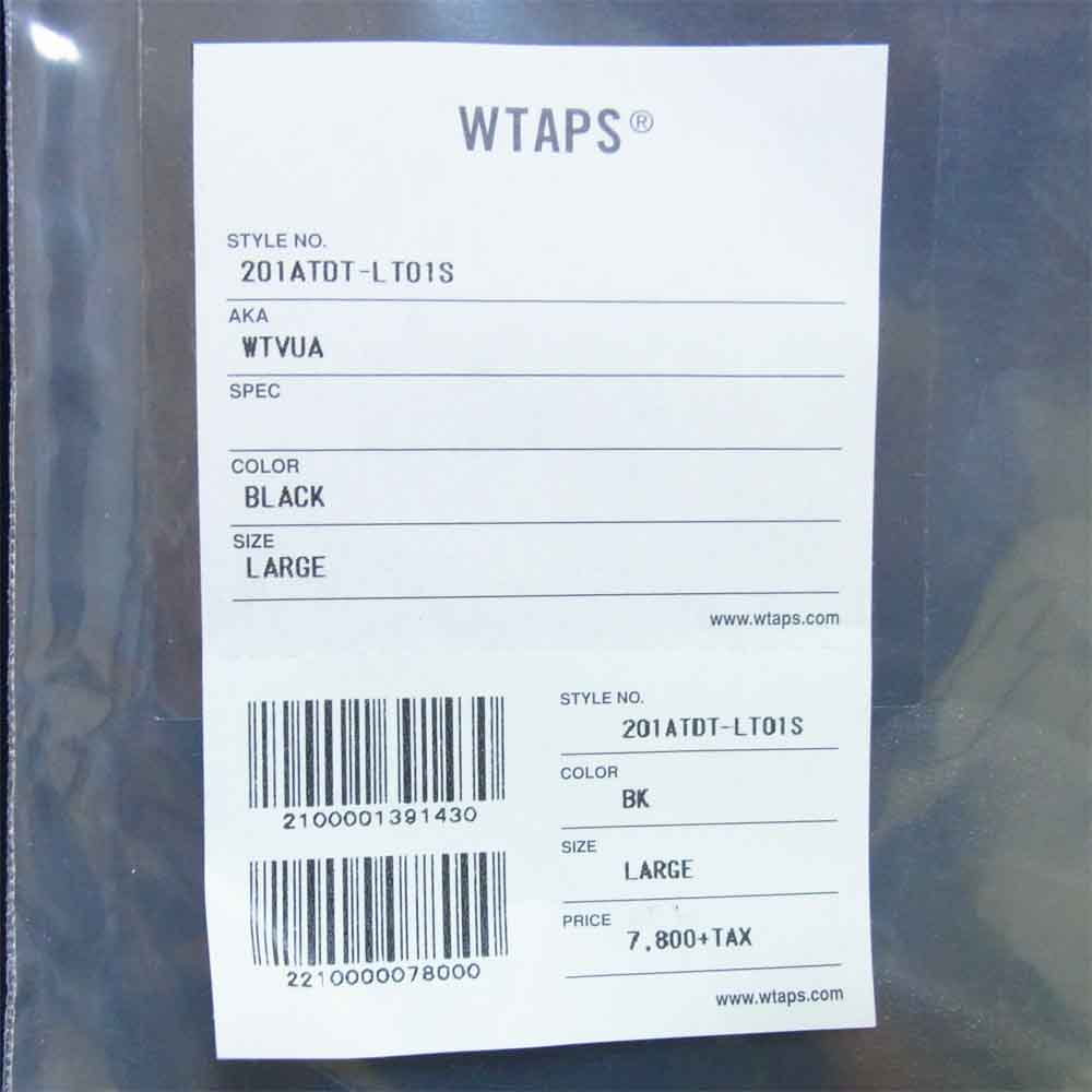 WTAPS ダブルタップス 20SS 201ATDT-LT01S WTVUA L/S TEE ロングスリーブT ブラック系 L【新古品】【未使用】【中古】