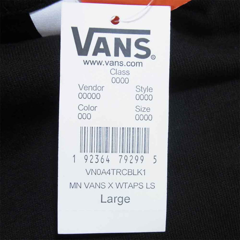 WTAPS ダブルタップス VN0A4TRCBLK1 × バンズ Vans Long Sleeve Shirt 長袖 Tシャツ ブラック系 L【新古品】【未使用】【中古】