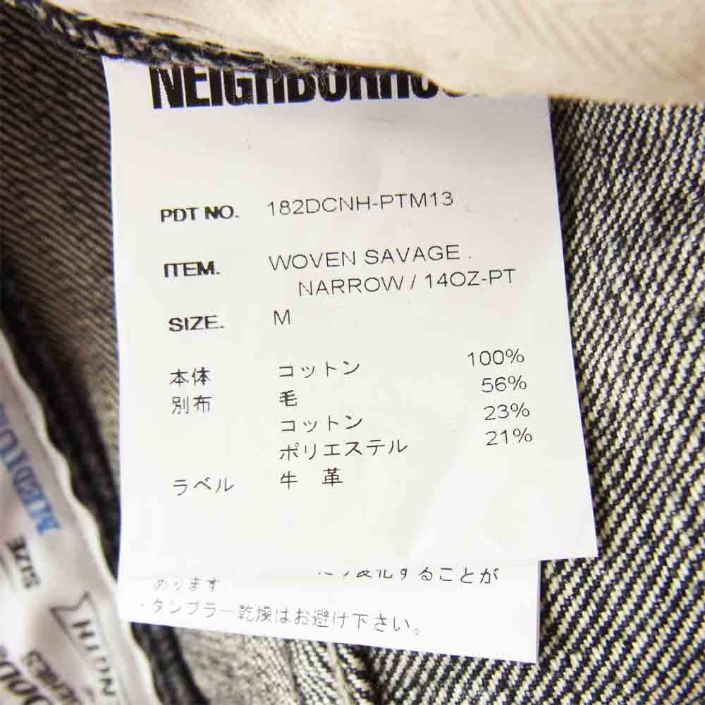 NEIGHBORHOOD ネイバーフッド 18AW 182DCNH-PTM13 WOVEN SAVAGE ウーブンサベージナロー ブラック系 M【中古】