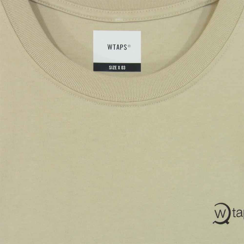 WTAPS ダブルタップス 19AW 192PCDT-ST02S AXE SCREEN TEE ロゴ プリント Tシャツ ベージュ系 L【新古品】【未使用】【中古】