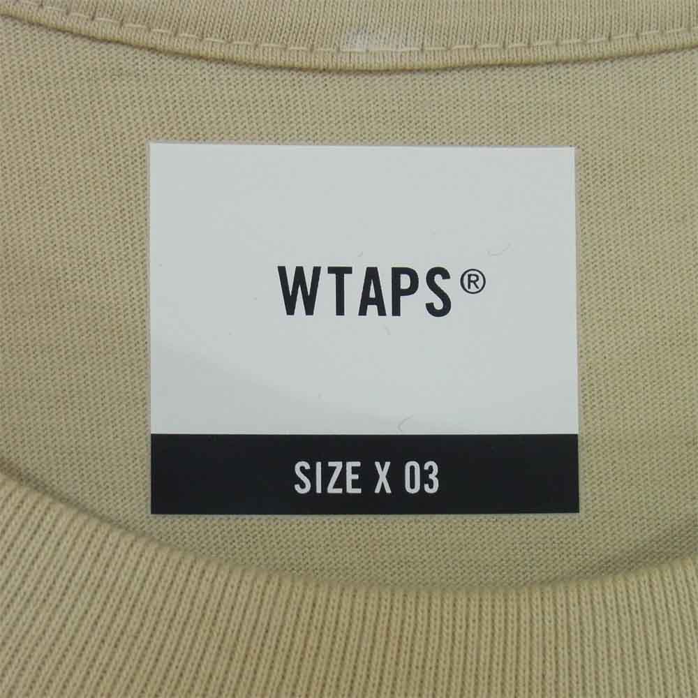 WTAPS ダブルタップス 19AW 192PCDT-ST02S AXE SCREEN TEE ロゴ プリント Tシャツ ベージュ系 L【新古品】【未使用】【中古】