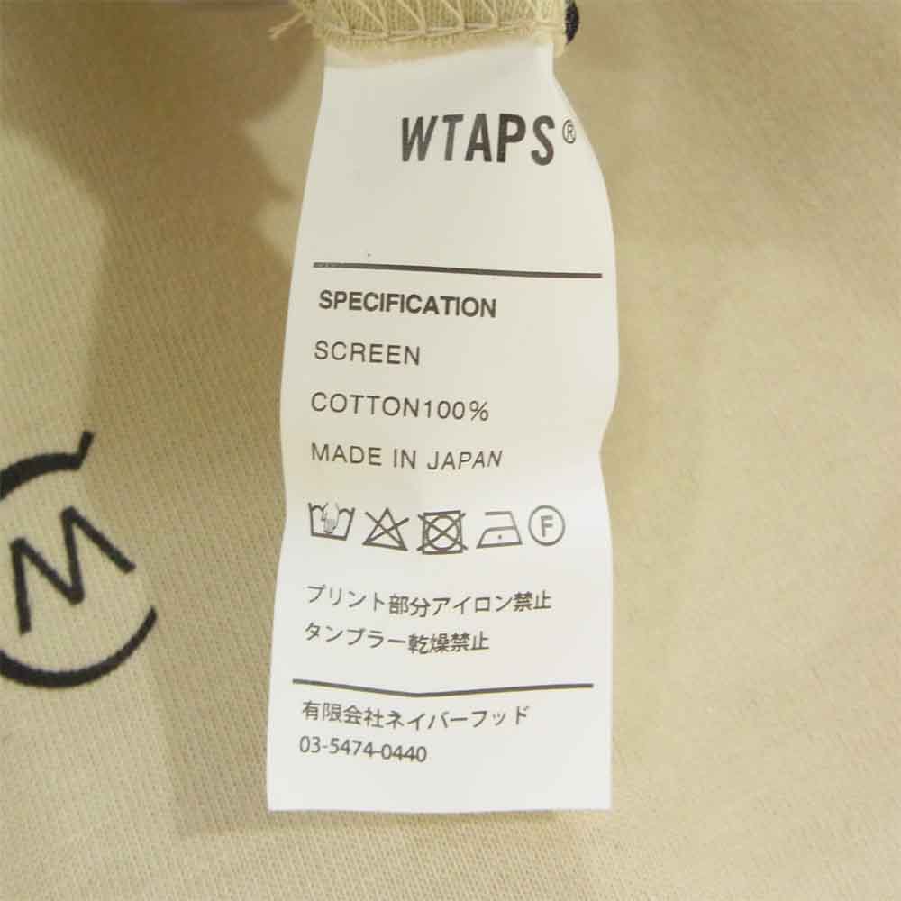 WTAPS ダブルタップス 19AW 192PCDT-ST02S AXE SCREEN TEE ロゴ プリント Tシャツ ベージュ系 L【新古品】【未使用】【中古】