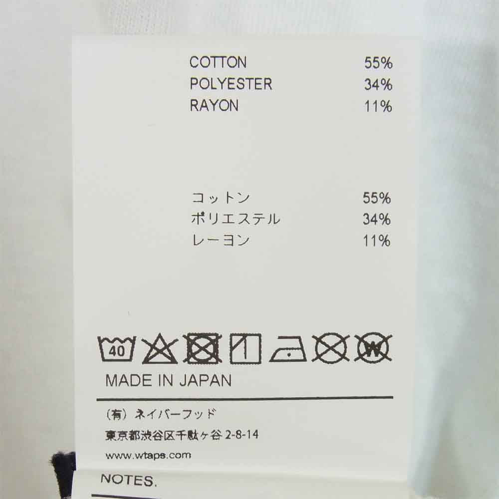 WTAPS ダブルタップス 20SS 201ATDT-CSM11 INDUSTRY D SS04 TEE 半袖 Tシャツ ホワイト系 L【新古品】【未使用】【中古】