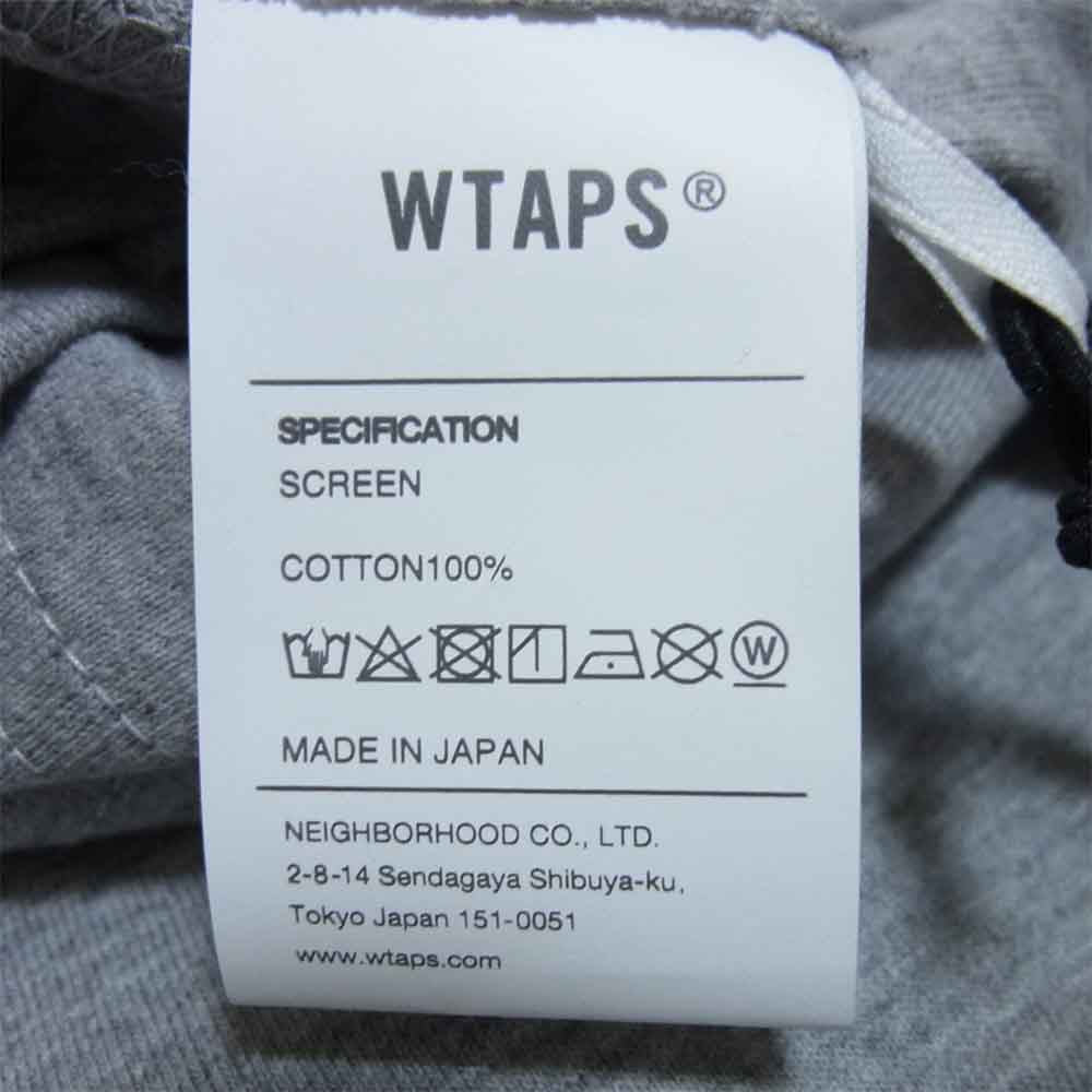 WTAPS ダブルタップス 20AW 202PCDT-ST02S WTVUA TEE ロゴプリント Tシャツ グレー系 3【新古品】【未使用】【中古】