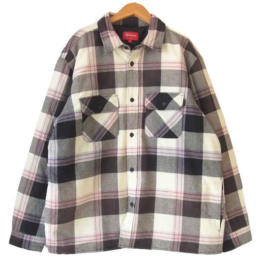 Supreme シュプリーム 20AW Quilted Flannel Shirt キルティング フランネル マルチカラー系 L【極上美品】【中古】
