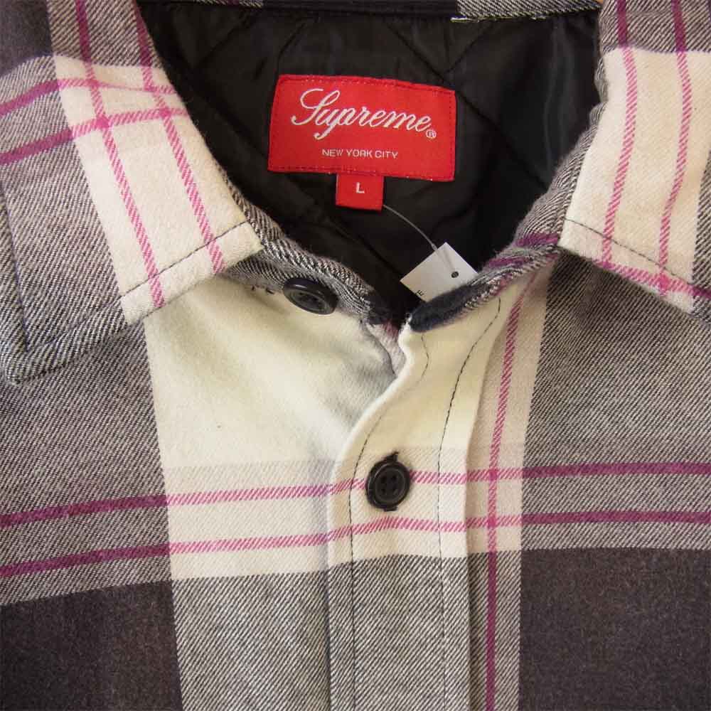 Supreme シュプリーム 20AW Quilted Flannel Shirt キルティング フランネル マルチカラー系 L【極上美品】【中古】