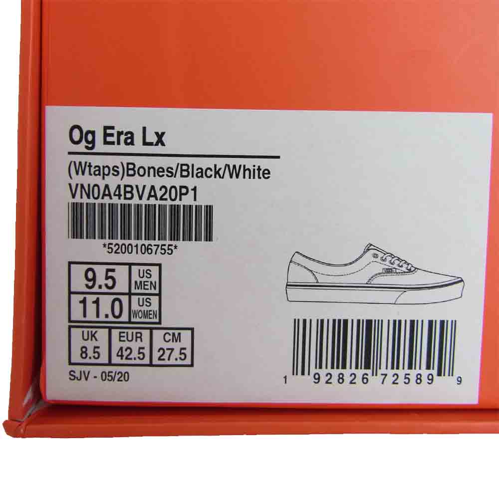 WTAPS ダブルタップス 20AW VN0A4BVA20P1 × バンズ VANS OG ERA LX エラ ローカット ブラック系 27.5cm【新古品】【未使用】【中古】