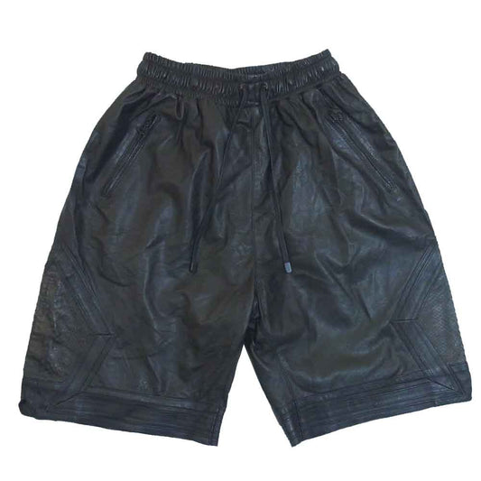 アンノアール 505028982487 USA製 レザー ハーフパンツ ショーツ ブラック系 M【中古】