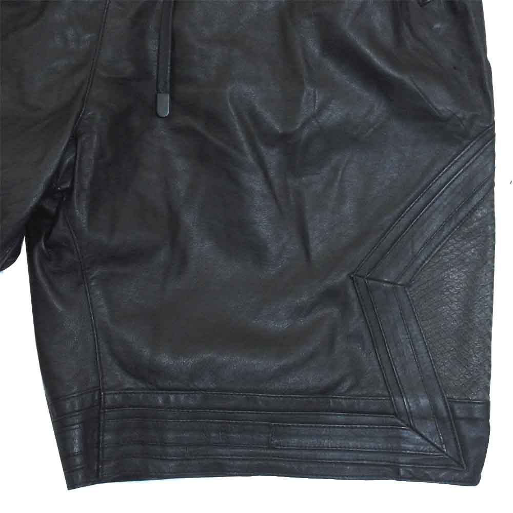 アンノアール 505028982487 USA製 レザー ハーフパンツ ショーツ ブラック系 M【中古】